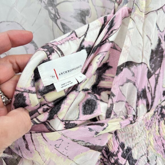 By Anthropologie Floral Peasant Crop Top Blouse - Picture 4 of 5